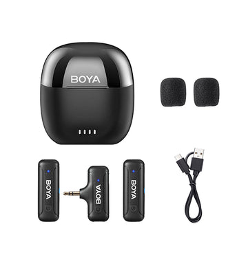 BOYA BY-WM3T2-M2 Dual Channel Mini 2.4GHz Wireless Microphone With Charging Case with 3 year Warranty