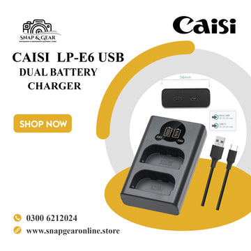 Caisi Dual Charger For Canon Lp-E6 Battery