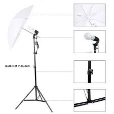 Combo E27 Light Stand Studio Umbrella Continuous Lighting Kit Softbox Bulb Holder & Stand
