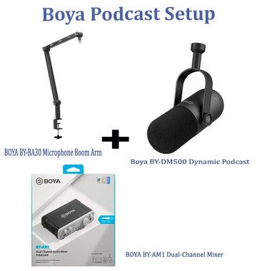 Boya Single Podcast Microphone Setup With 3 Year Official Warranty