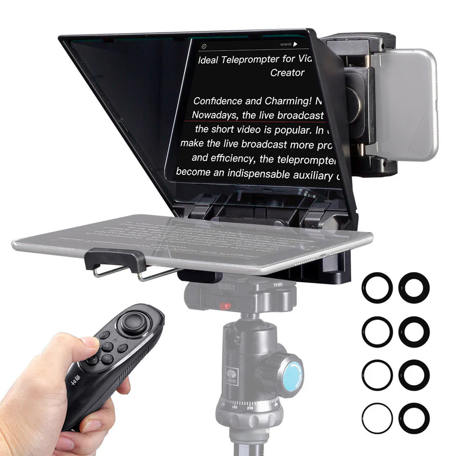 FEELWORLD TP2A Portable 8″ Teleprompter supports Tablet Prompting Smartphone DSLR Shooting