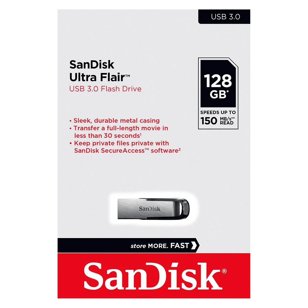 SanDisk 128GB Ultra Flair USB 3.0 Flash Drive