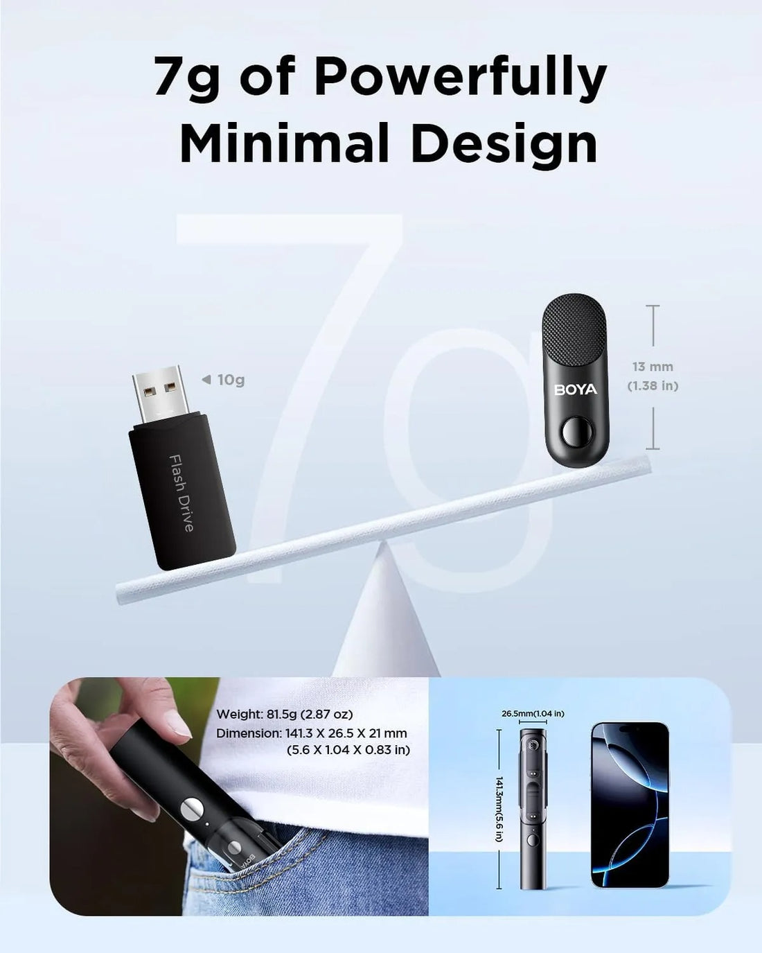 BOYA Magic Transformable Al-Powered Mini Wireless Microphone 02 With 3 Year Warranty