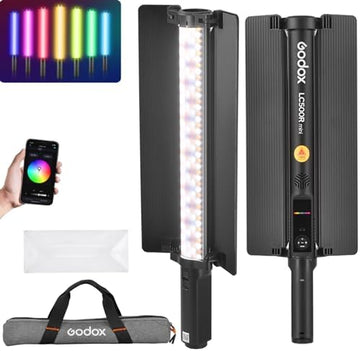 Godox LC500R Mini RGB LED Light Stick Lighting Adjustable 360° Full Color with Barndoor
