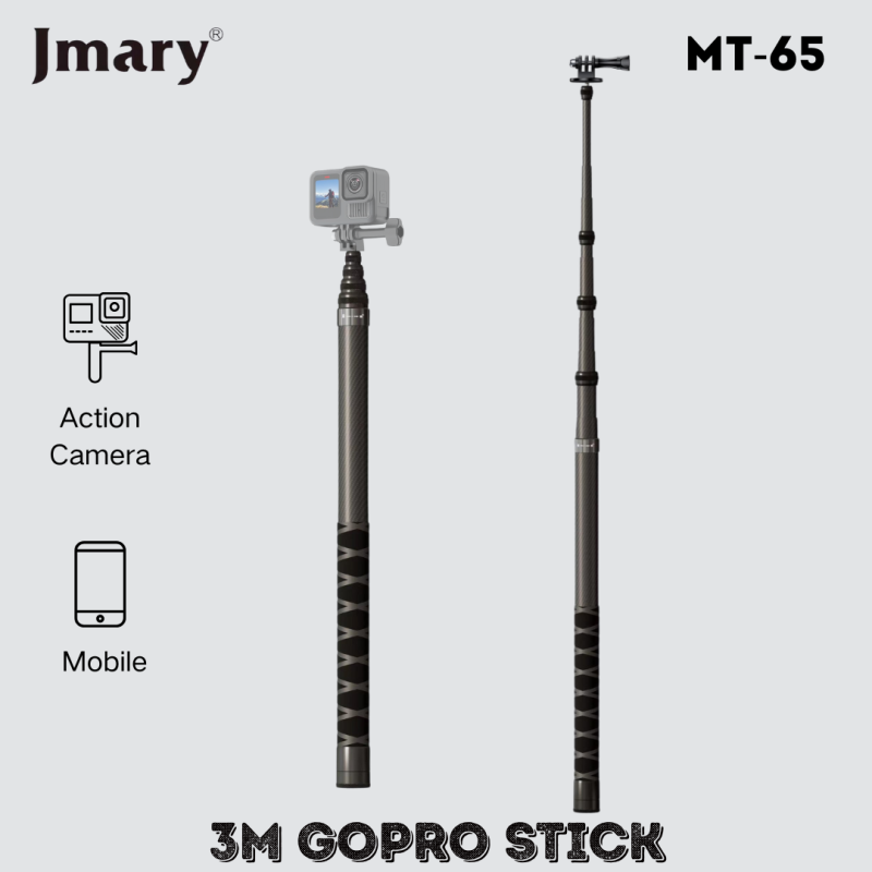 Jmary MT-65 3Meter Carbon Fiber Stick for Action Camera