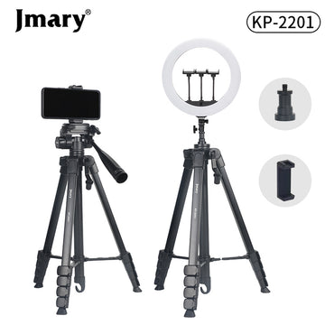 Jmary KP-2201 1.7M Tripod with Pan Head and Ring Light Head For Camera and Mobile