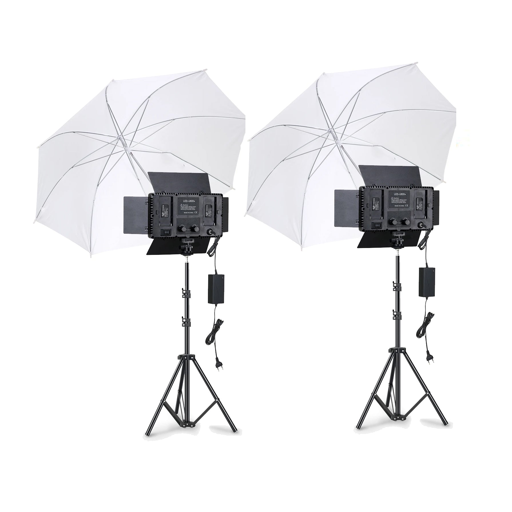 U600+ LED With White Umbrella And 7 Feet Stand With Holder Youtube Lighting Kit For Youtube Studio Tiktok Video Light Dual light kit