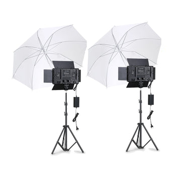 U600+ LED With White Umbrella And 7 Feet Stand With Holder Youtube Lighting Kit For Youtube Studio Tiktok Video Light Dual light kit