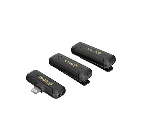 BOYA BY-WM3T2-D2 Wireless Microphone with Lightning Connector for Apple Devices (2.4 GHz) With 3 Year Warranty