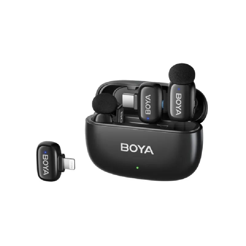 BOYA Mini 12 For ( Andriod Type C and I phone IOS ) Dual Wireless Microphone With Charging Case With 3 Year Warranty