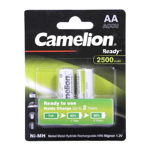 Camelion Re-Chargeable Cell AA2 2500mah Always ready