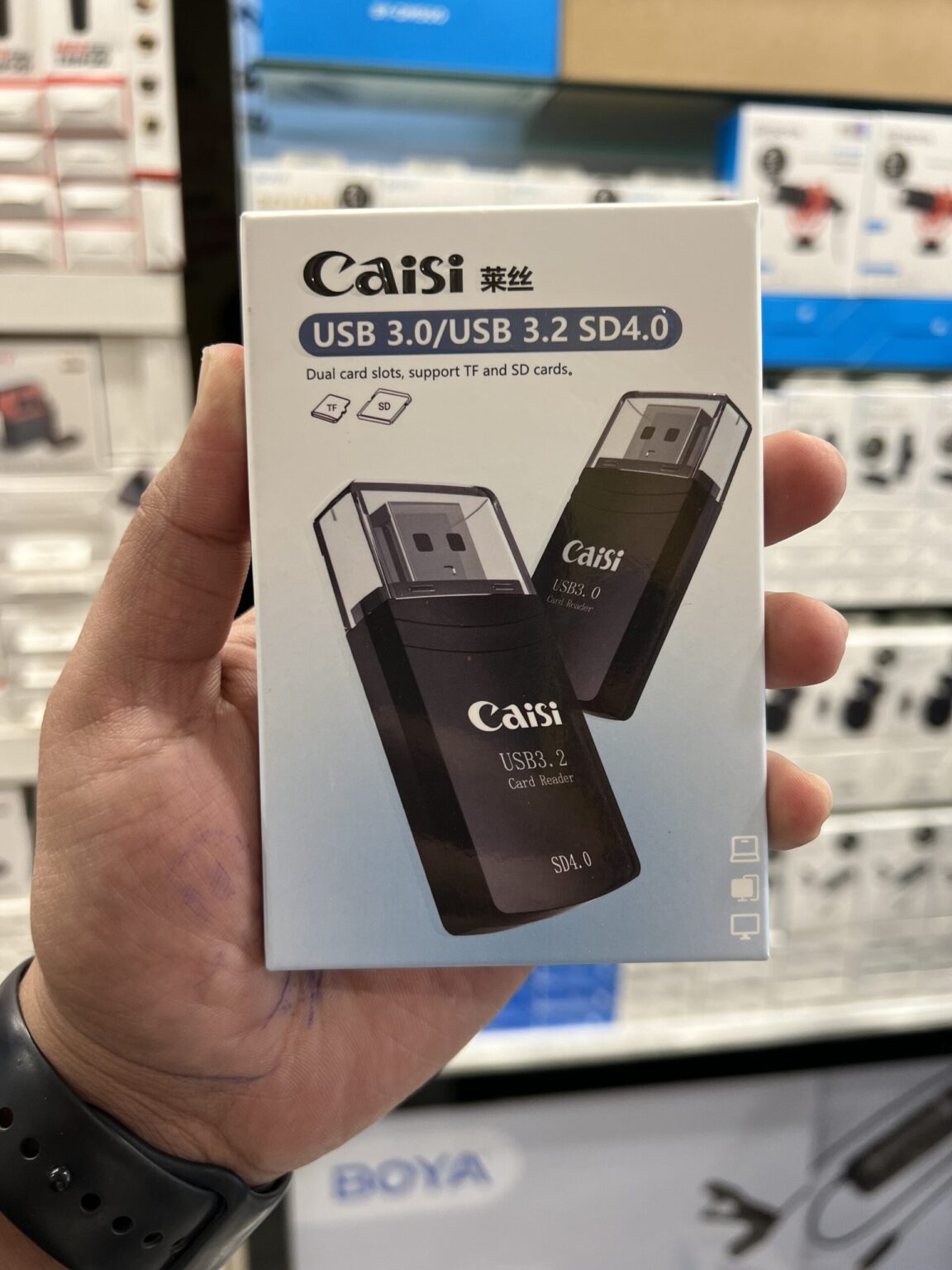 Caisi USB 3.0 Card Reader, Supports SD/Micro SD/SDHC/SDXC/MMC, Mini Camera Flash Reader Compatible with Windows, Mac, Linux