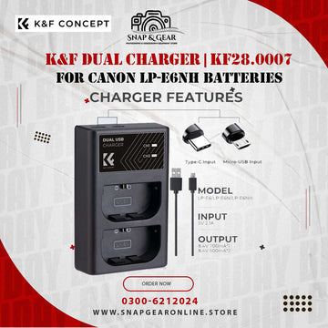 K&F Dual Charger for Canon LP-E6NH batteries | KF28.0007