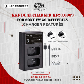 K&F Dual Charger for Sony FW-50 batteries | KF28.0009
