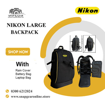 Nikon / Canon Large DSLR Camera Backpack with Rain Cover, Battery & Laptop Compartment – Professional Camera Bag