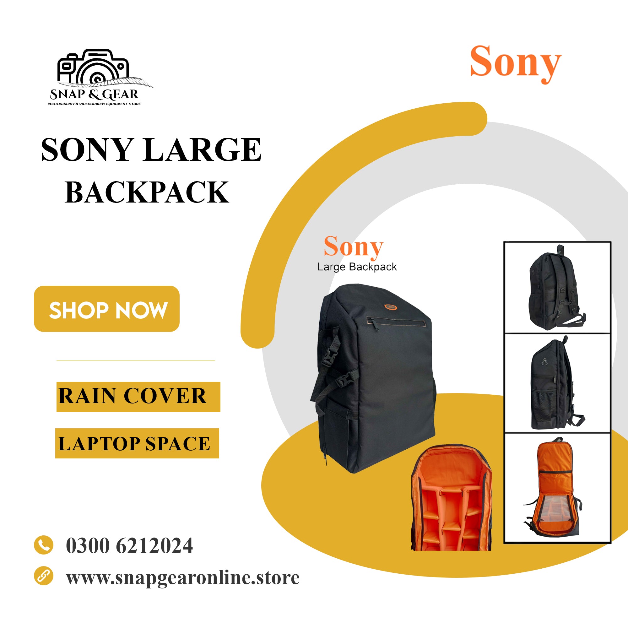 Sony Large Backpack For DSLR Camera and its Accessories