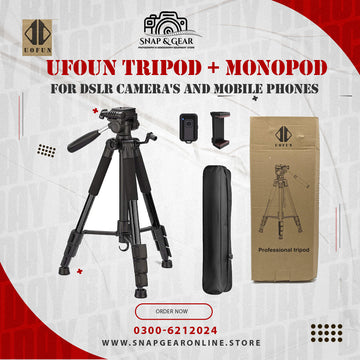UOFUN Tripod + Monopod For DSLR Camera's and Mobile Phones