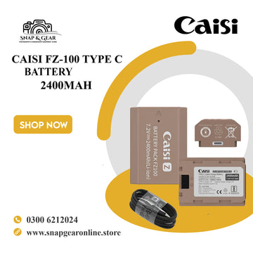 Caisi NP-FZ100 2400mAh Replacement Battery for Sony Large Capacity Camera Battery For Sony FX3 FX30 ZV-E1 A1 A6600 A6700 A7III A7iv