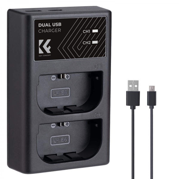 K&F Dual Charger for Canon LP-E6NH batteries | KF28.0007