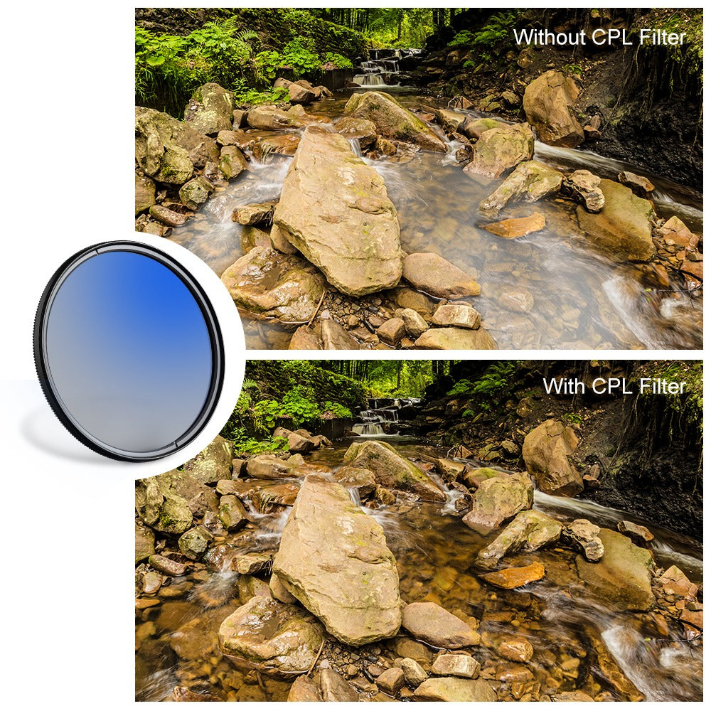 K&F CONCEPT 55mm Ultra Slim CPL Filter Optics Multi Coated MC Circular Polarizering Polarized Filter
