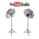 Combo Pack Of 2 Sets Youtube- Light Stand Studio Umbrella Continuous Lighting Kit, Umbrellas Bulb Holders & Stands Silve
