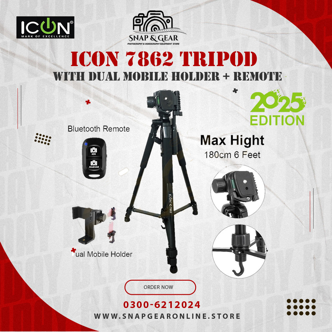 Icon 7862 Tripod With Dual Holder + Remote