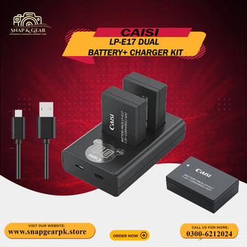 Caisi LP-E17 Dual Batteries + Dual Charger Full Kit for Canon DSLR & Mirrorless Cameras