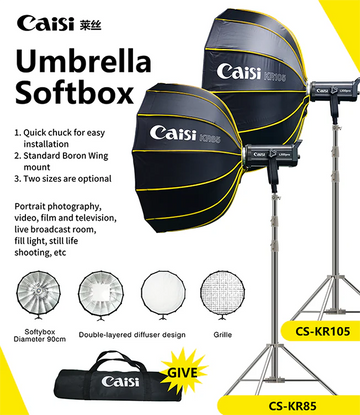 Caisi CS-KR85cm Umbrella Octabox with Diffuser and Grid